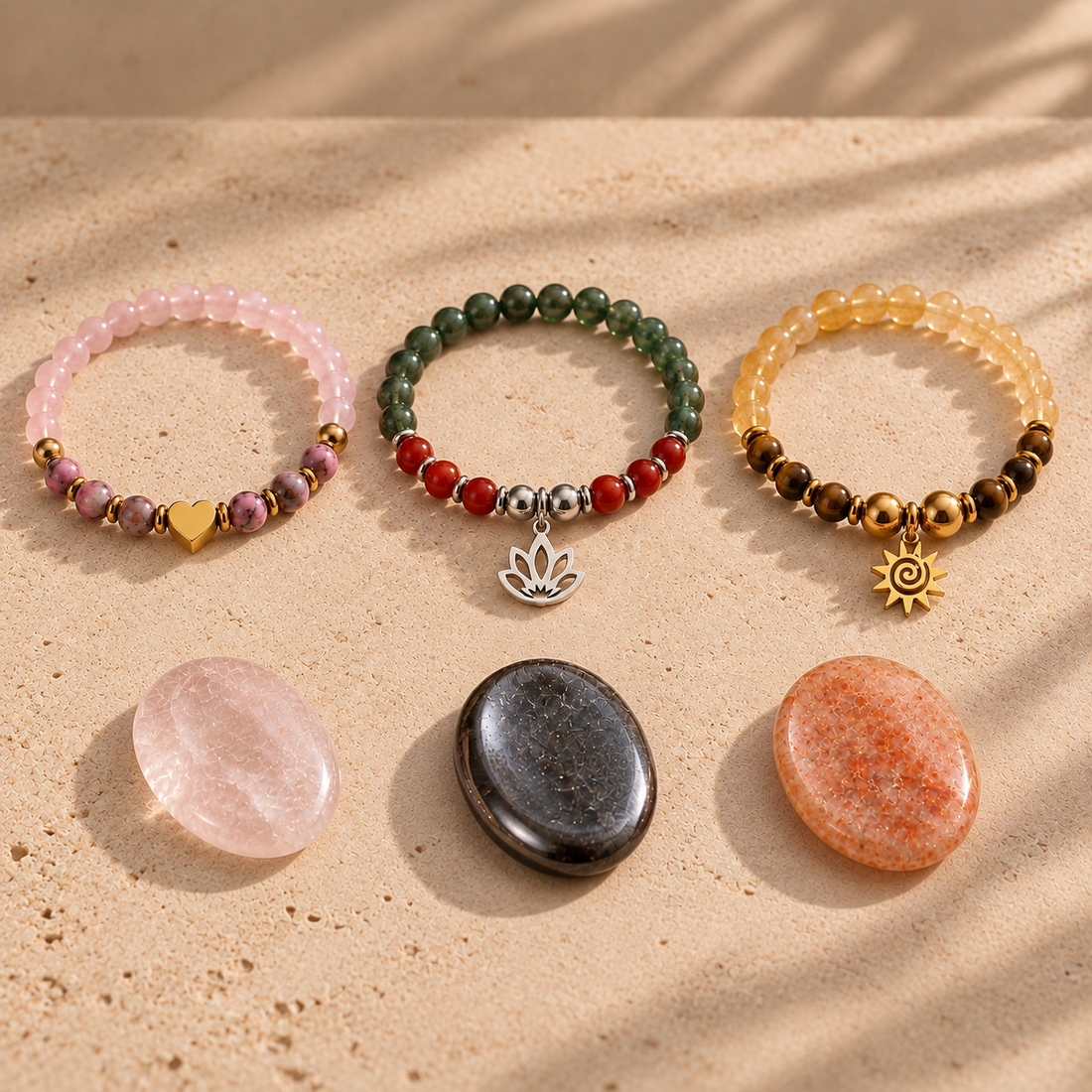 bracelets en pierres naturelles & pierres d'apaisement